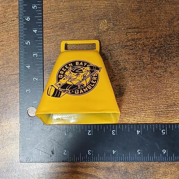 Green Bay Gamblers IHL Ice Hockey Minor Leagues Yellow Cowbell - Picture 6 of 8